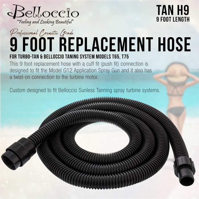 9 Foot Replacement Hose for Turbo-Tan & Belloccio Tanning System Models T65, T75