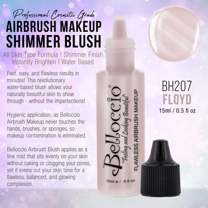 FLOYD Shimmer Shade Belloccio Professional Airbrush Makeup Shimmer Highlighter, 1/2 oz. (NEW FORMULA)