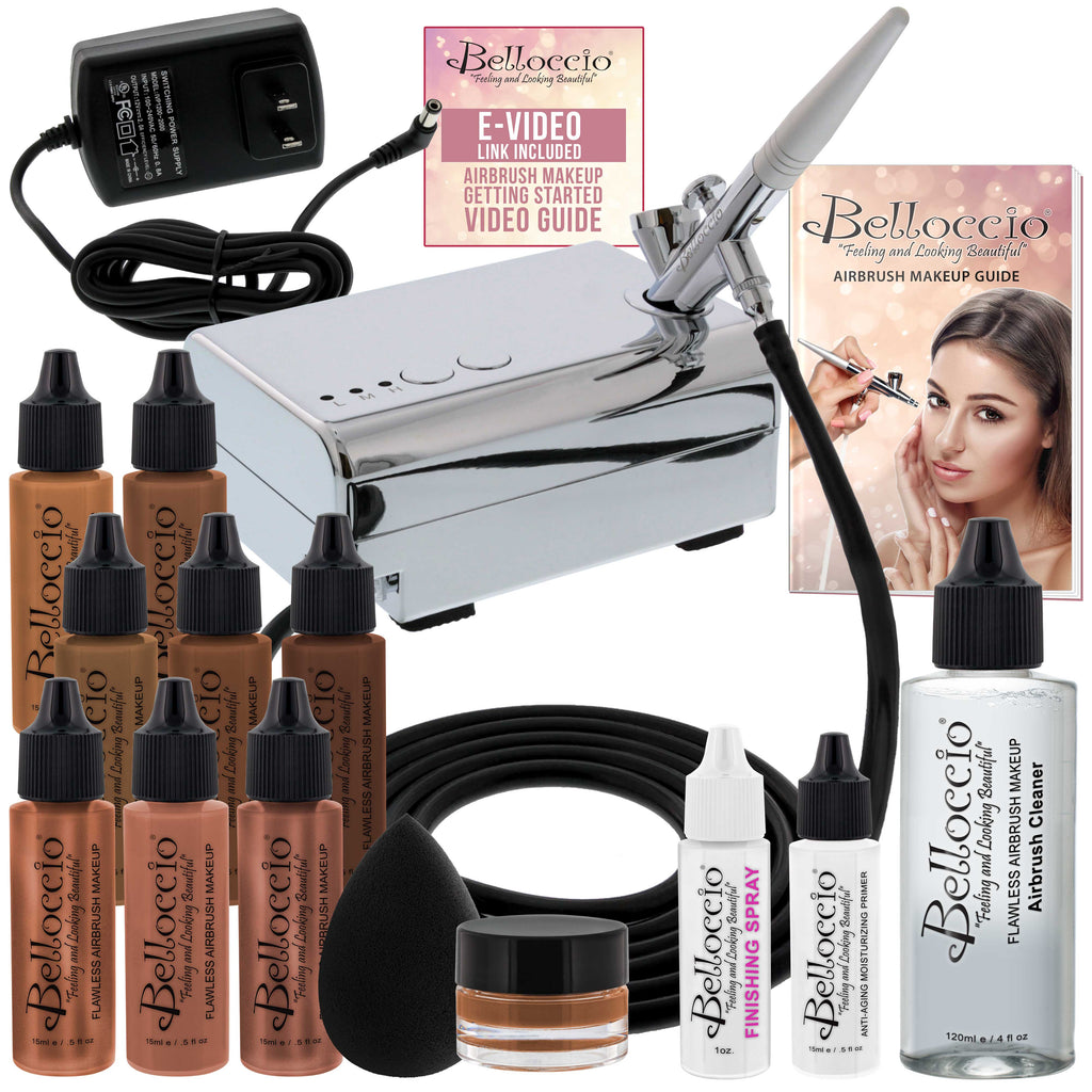 Fair Deluxe Airbrush Makeup Set Compressor, Hose, Found, Bag — Belloccio