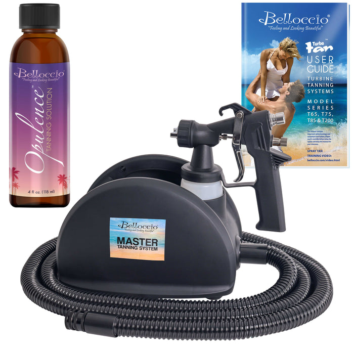 Belloccio Master T95 High Performance Sunless Turbine Spray Tanning System with Opulence DHA Tanning Solution, User Guide Video Link