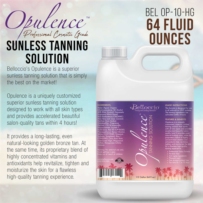 1/2 Gallon (2 Quarts) of "Opulence" by Belloccio; Ultra Premium Sunless DHA Tanning Solution