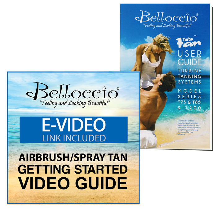 Belloccio Salon Pro T200-12, 2 Stage Turbine Sunless HVLP Spray Tanning System; Free 4 oz. Opulence Tanning Solution & User Guide Video