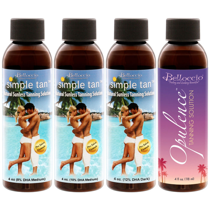 Belloccio Premium T75 Sunless HVLP Turbine Spray Tanning System; Simple Tan 4 Solution Variety Pack, Tent, Accessories & Video Link