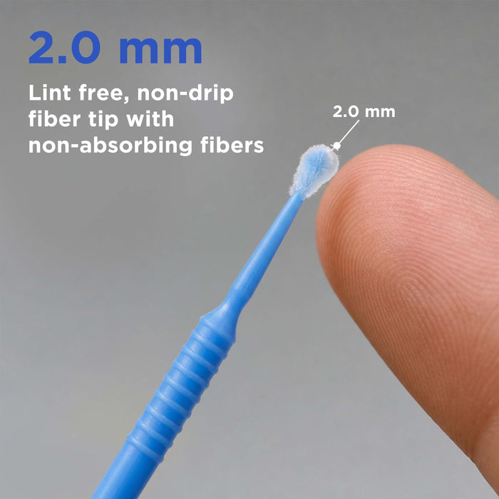 TCP Global Eyelash Extension Micro Brushes, 100 Medium 2.0 mm Tip Size Blue Disposable Brush Applicators - Apply Makeup, Paint Touch Up