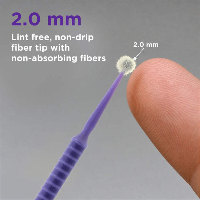 TCP Global Eyelash Extension Micro Brushes, 100 Medium 2.0 mm Tip Size Purple Disposable Brush Applicators - Apply Makeup, Paint Touch Up