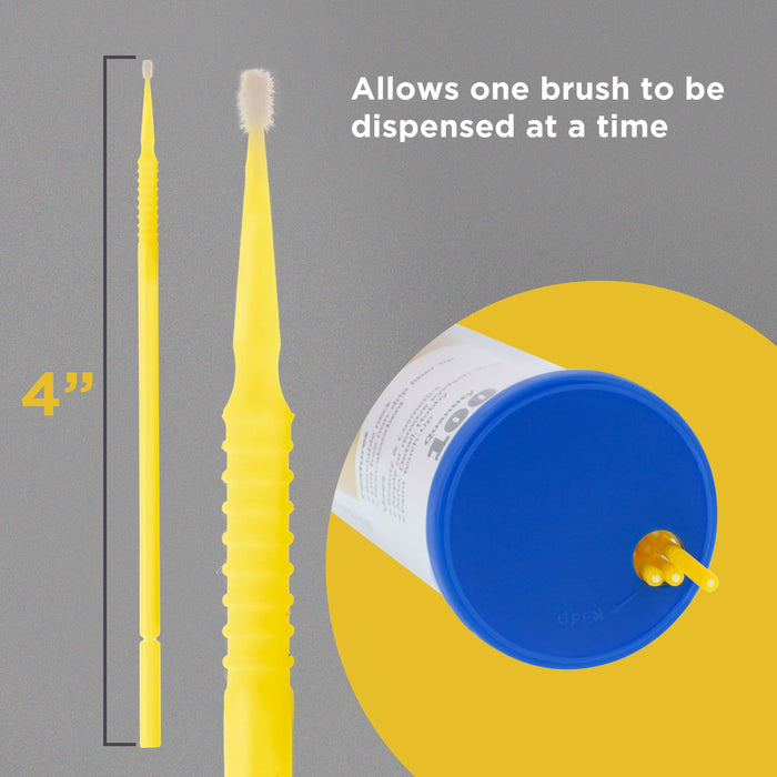 TCP Global Paint Touch Up Micro Brushes, 100 Fine 1.5 mm Tip Size Yellow Brush Applicators - Auto Body Shop, Auto Car Detailing, Hobby