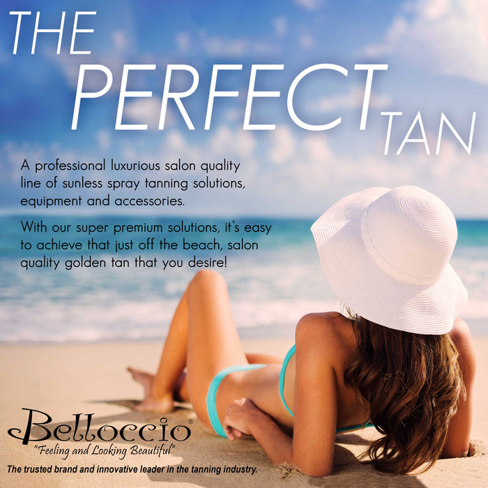 1/2 Gallon of Belloccio Simple Tan Professional Salon Sunless Tanning Solution with 8% DHA and Medium Bronzer Color Guide